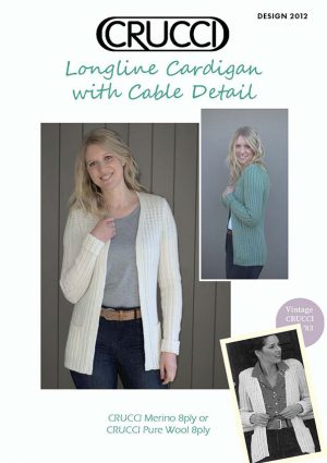 Crucci Knitting Pattern 2012 Longline Rib Cardigan