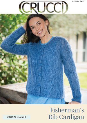Crucci Knitting Pattern 2413 Fishermans Rib Cardigan