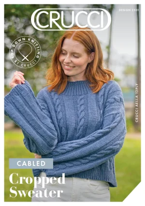 Crucci Knitting Pattern 2501 Cabled Cropped Sweater
